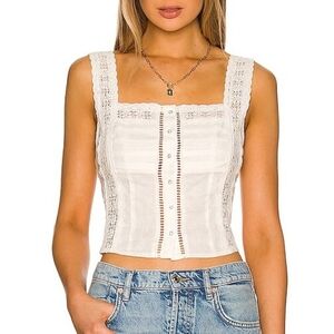 Free People Maggie Ivory Lace Trimmed Tank!